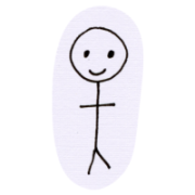 Stick person smiling